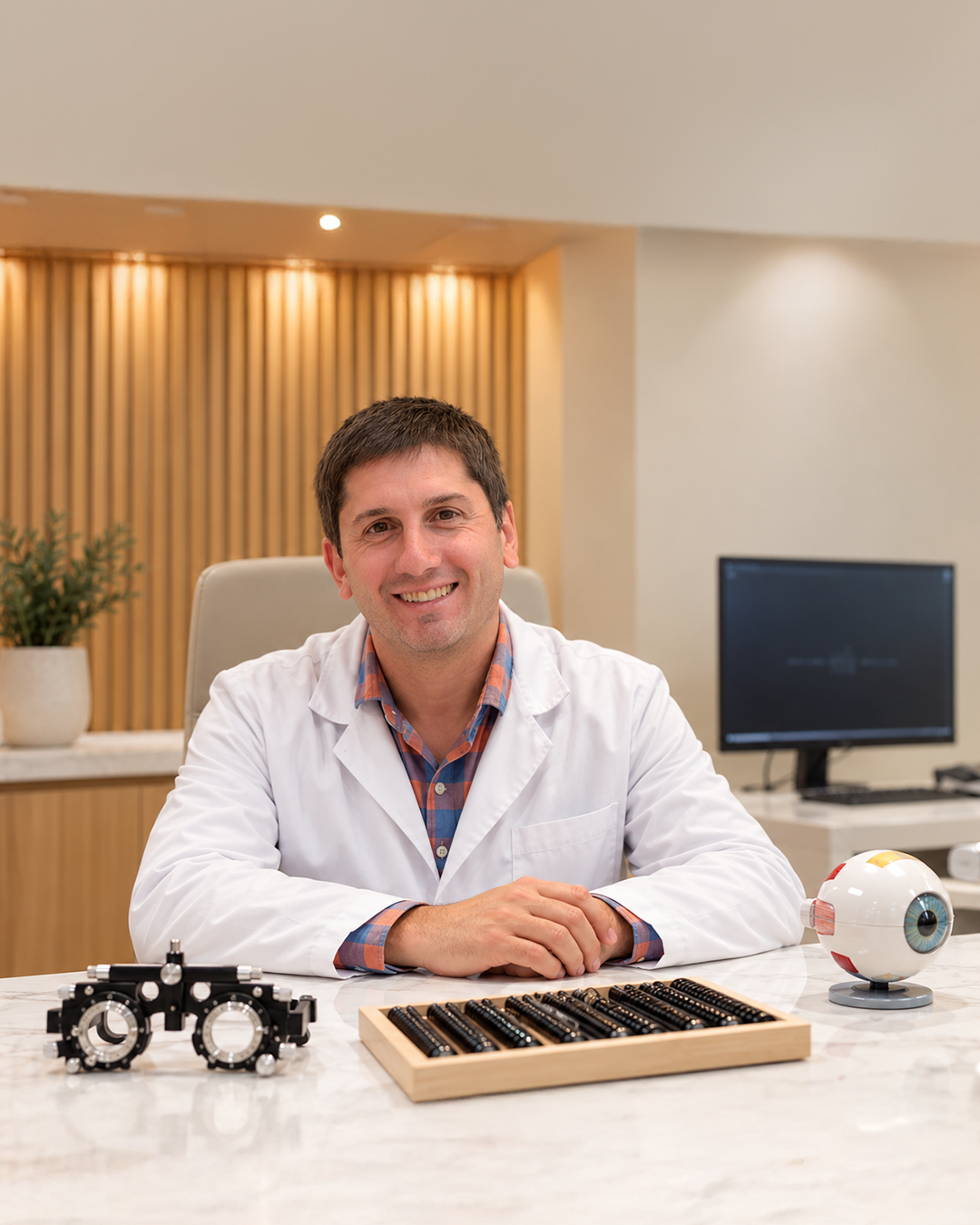 Dr. Emmanuel Ortego en su consultorio